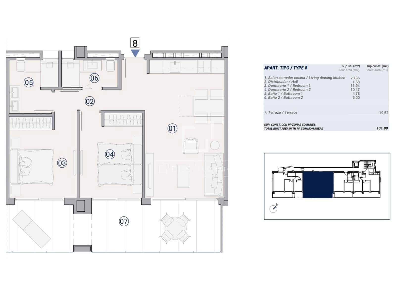 2 bedroom Apartment for sale in La Villajoyosa / Vila Joiosa with pool garage - € 735,000 (Ref: 9832717)