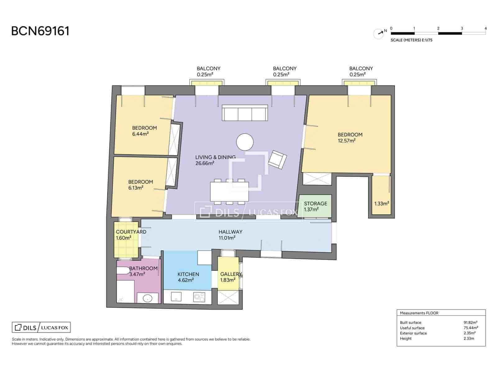 3 camera da letto Appartamento in vendita in Barcelona citta - 550.000 € (Rif: 9834647)