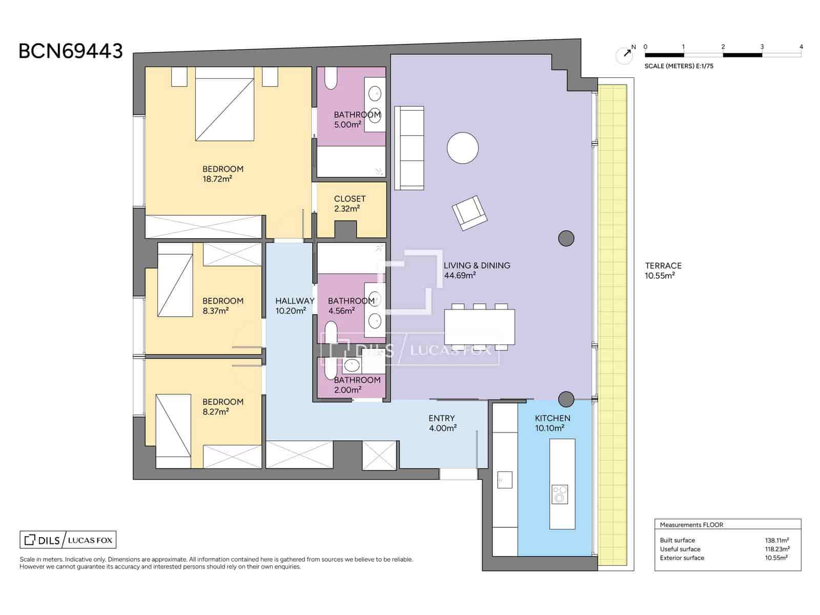 3 chambre Appartement à vendre à Barcelone ville avec piscine garage - 1 375 000 € (Ref: 9844545)