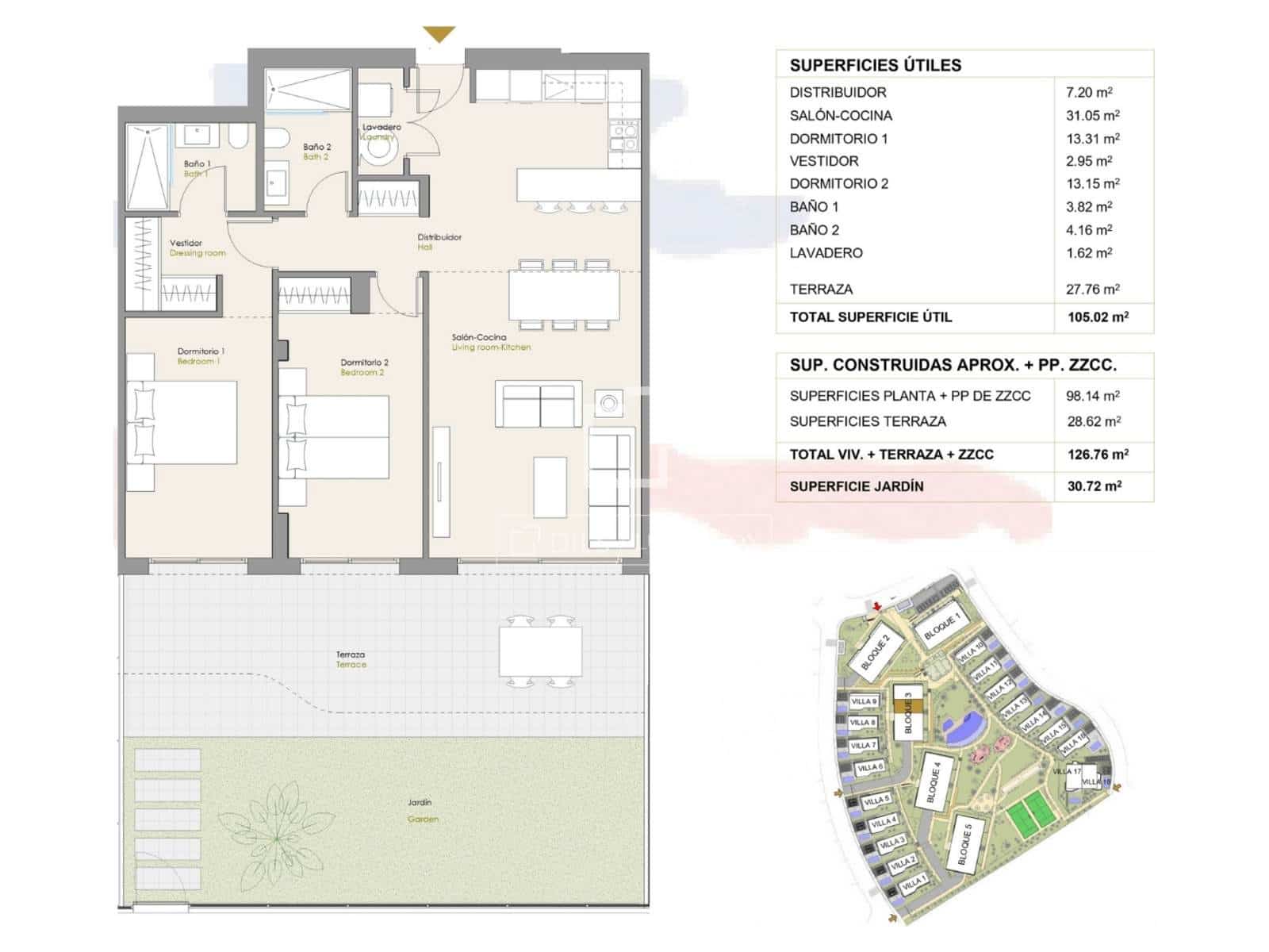 2 bedroom Apartment for sale in Finestrat with pool garage - € 450,000 (Ref: 9850052)