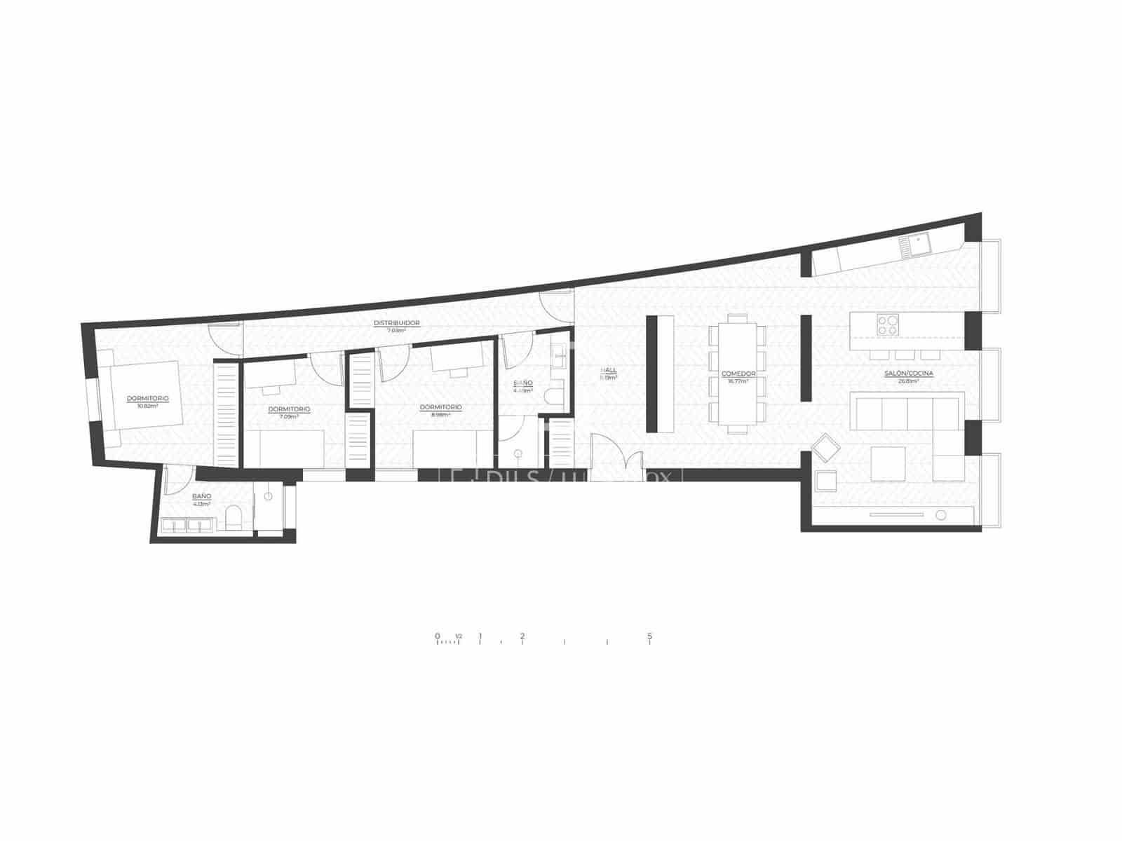Apartamento de 3 habitaciones en Madrid ciudad en venta - 1.095.000 € (Ref: 9854389)