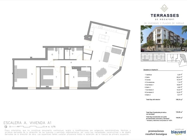 3 quarto Apartamento para venda em Rocafort com garagem - 360 000 € (Ref: 9866040)