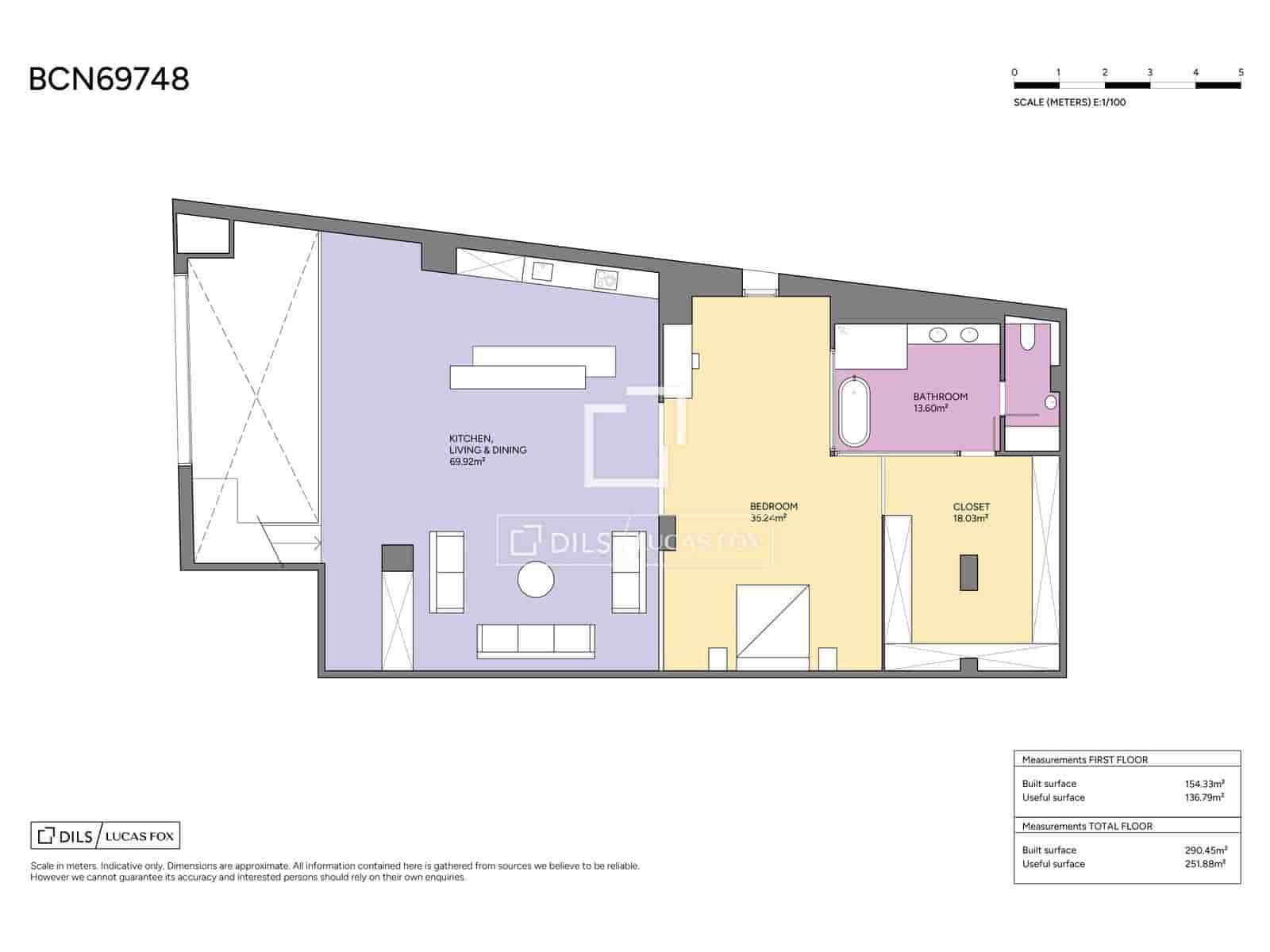 1 soveværelse Lejlighed til salg i Barcelona by - € 545.000 (Ref: 9867296)
