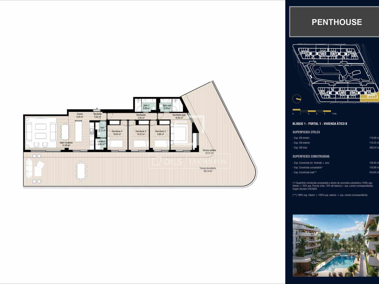 4 soveværelse Penthouse til salg i Marbella med swimmingpool garage - € 1.493.000 (Ref: 9883676)