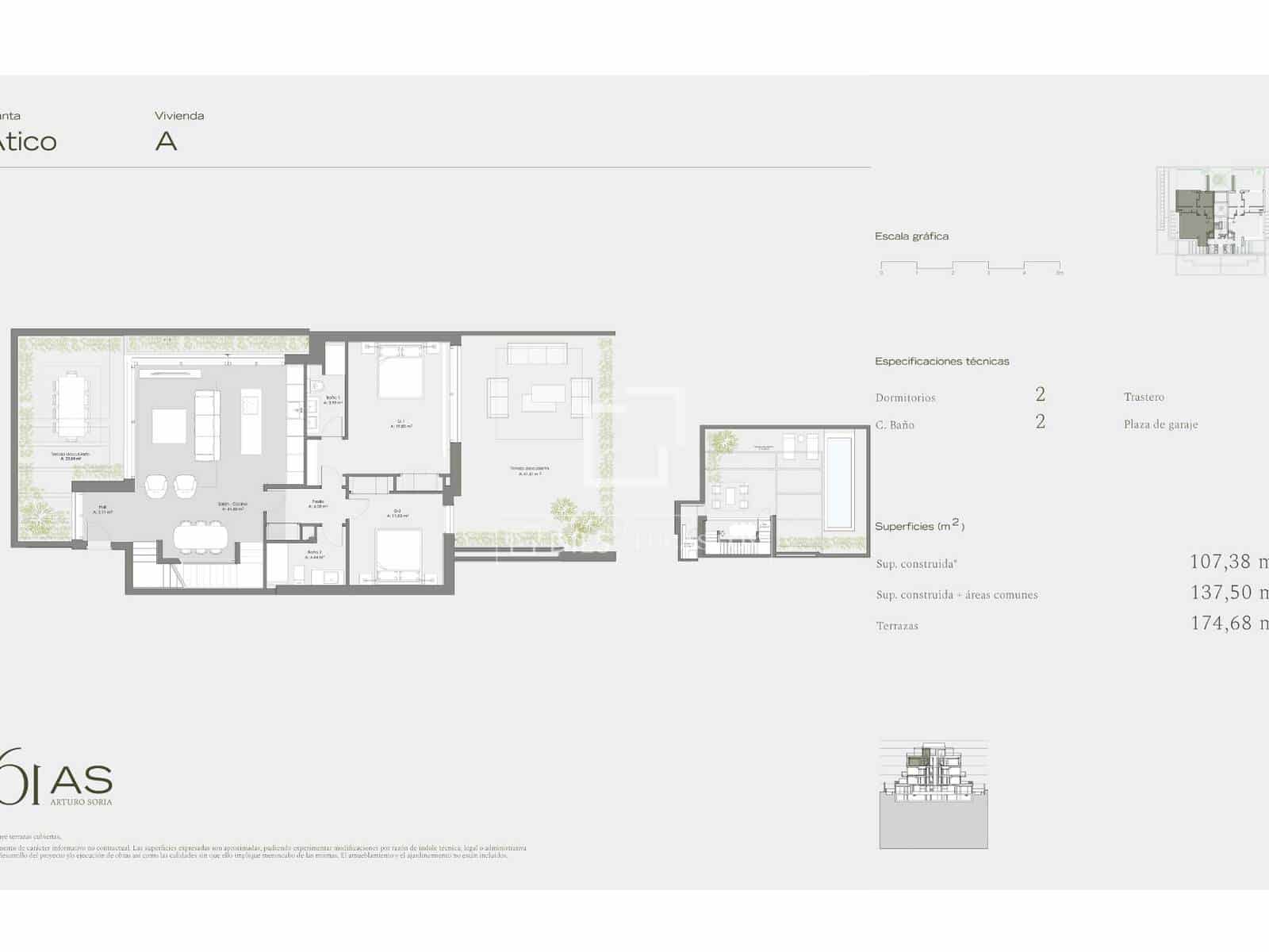2 quarto Penthouse para venda em Madrid cidade com piscina garagem - 2 280 000 € (Ref: 9902185)