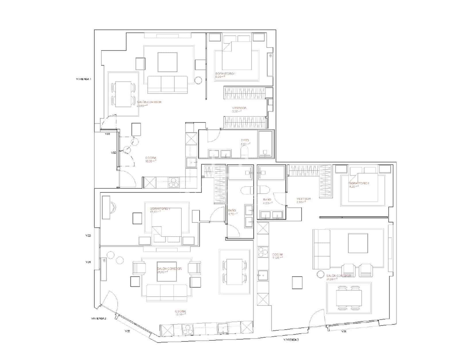 3 soveværelse Lejlighed til salg i Madrid by med swimmingpool - € 1.280.000 (Ref: 9905301)
