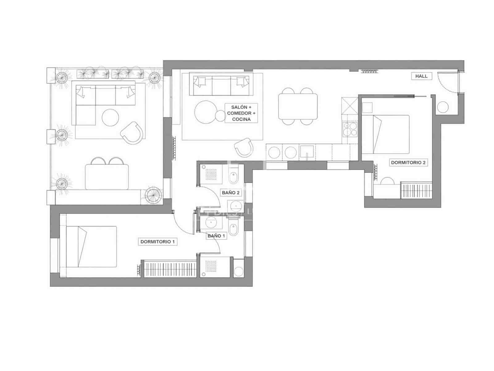 2 makuuhuone Kattohuoneisto myytävänä paikassa Madrid kaupunki - 1 175 000 € (Ref: 9909715)