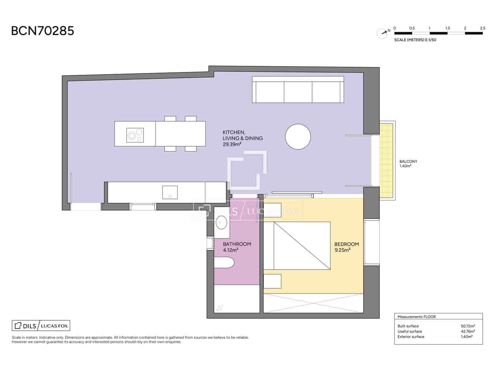 1 soverom Leilighet til salgs i Barcelona by - € 395 000 (Ref: 9911820)