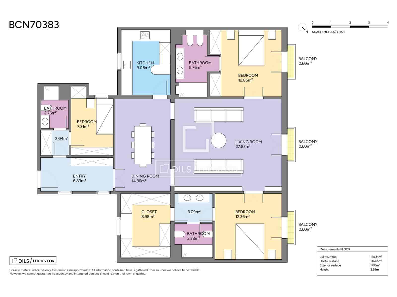 3 Zimmer Apartment zu verkaufen in Barcelona Stadt - 1.200.000 € (Ref: 9914558)