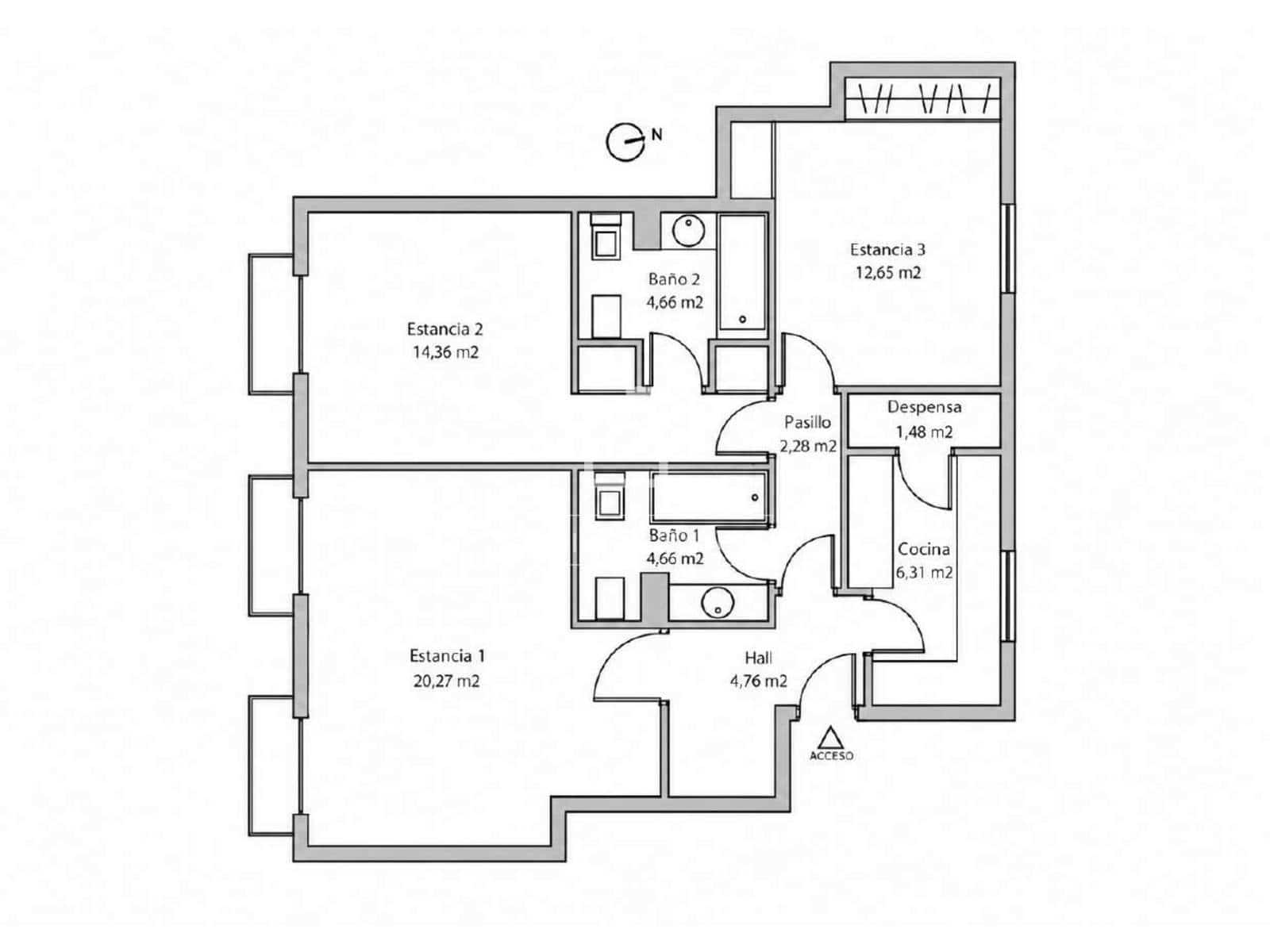2 bedroom Apartment for rent in Madrid city - € 3,900 (Ref: 9923044)