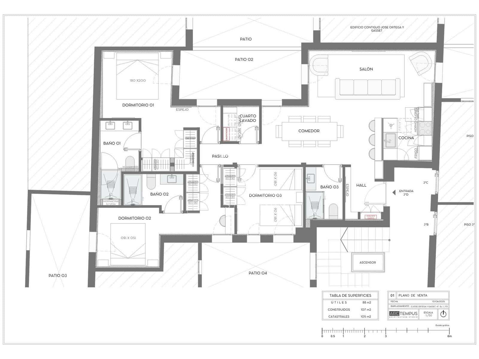 Apartamento de 3 habitaciones en Madrid ciudad en venta - 1.449.000 € (Ref: 9923046)