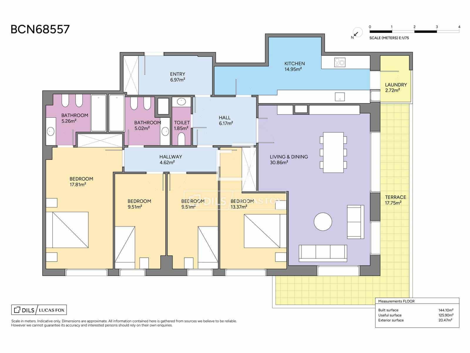 4 chambre Appartement à vendre à Barcelone ville avec garage - 1 470 000 € (Ref: 9928308)