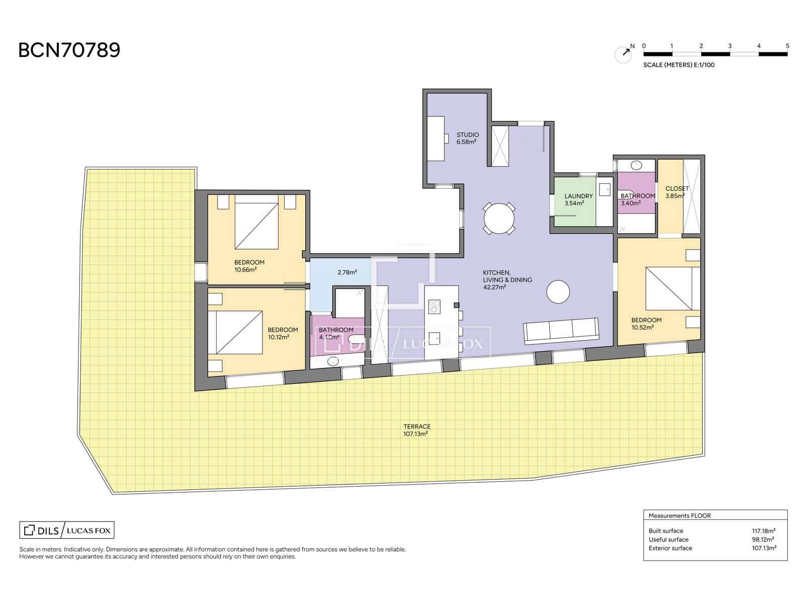 3 soveværelse Penthouse til salg i Barcelona by med garage - € 1.250.000 (Ref: 9946271)