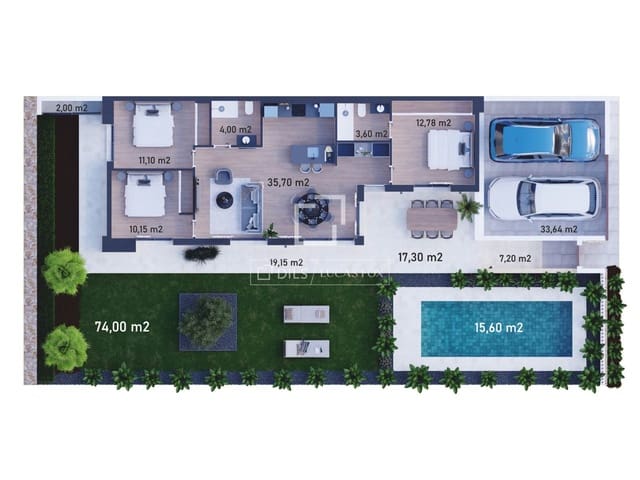 3 soveværelse Villa til salg i Finestrat med swimmingpool garage - € 499.000 (Ref: 9946787)