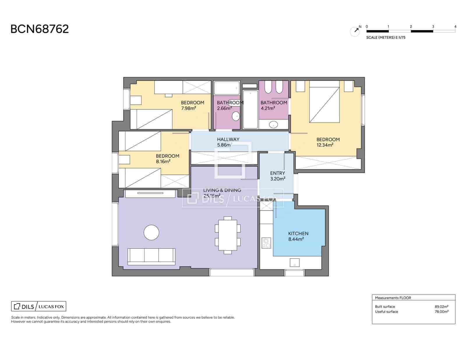 2 soveværelse Lejlighed til salg i Barcelona by med garage - € 725.000 (Ref: 9971439)