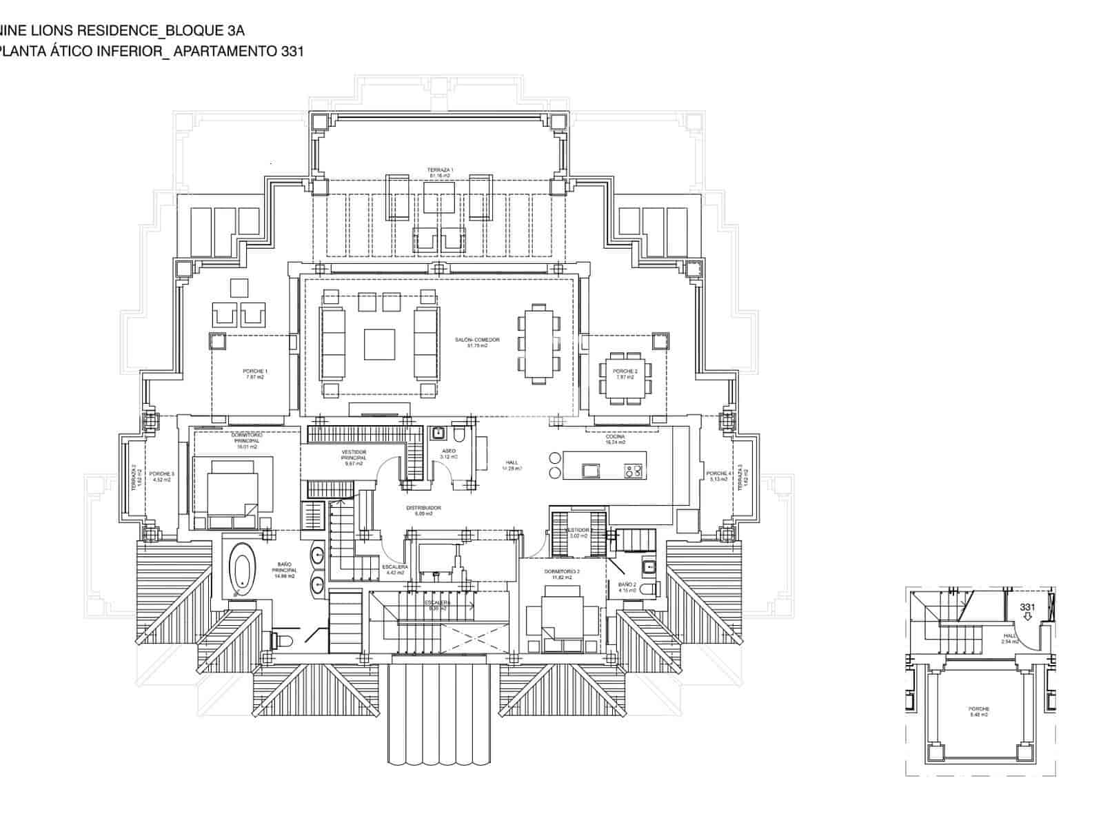 3 soverom Penthouse til salgs i Marbella med svømmebasseng garasje - € 2 895 000 (Ref: 9975903)