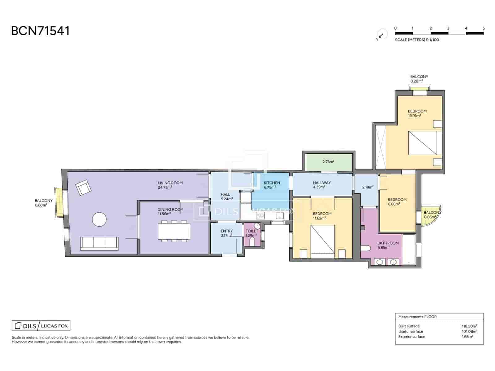Apartamento de 3 habitaciones en Barcelona ciudad en venta - 595.000 € (Ref: 9981627)