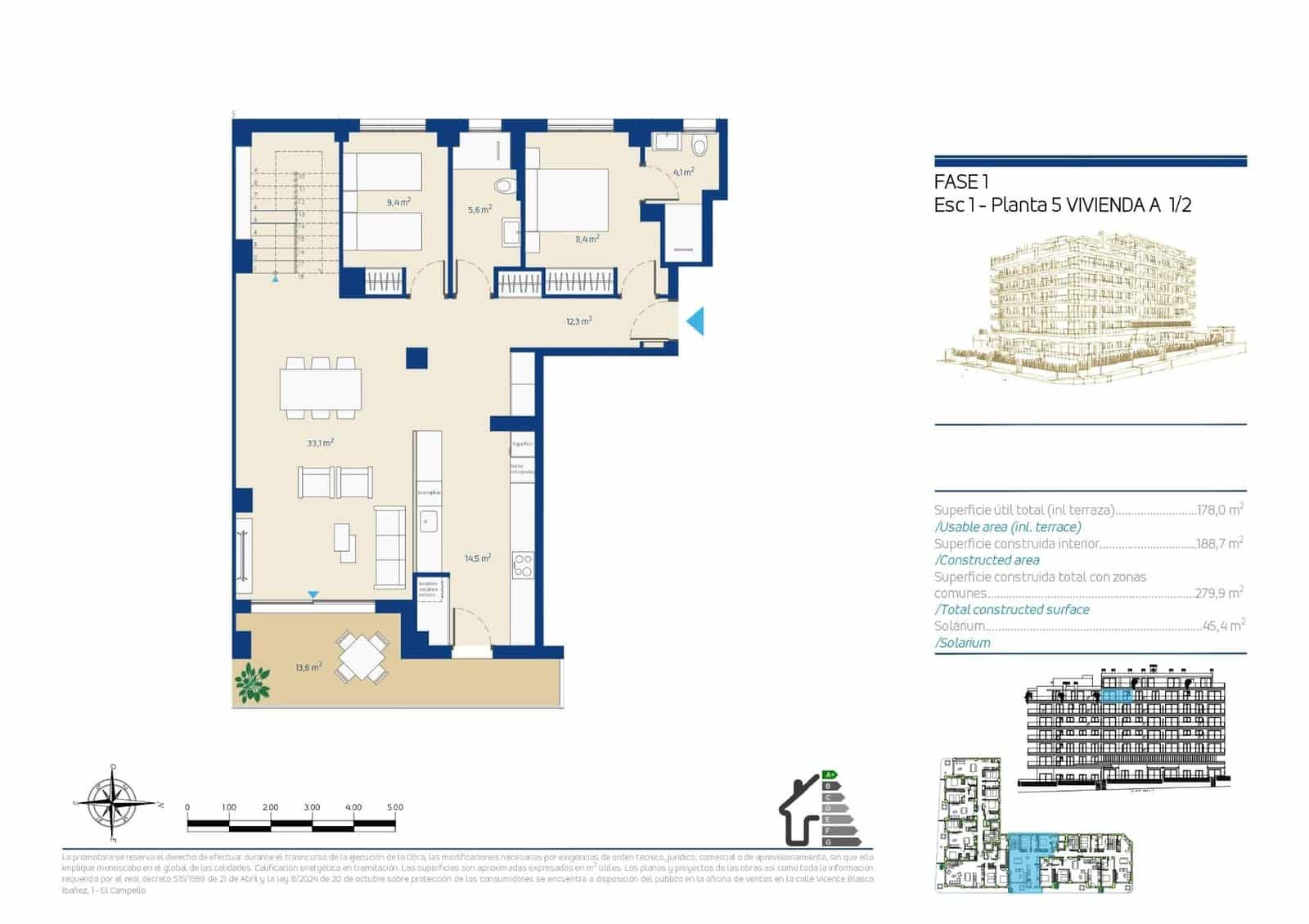 4 soverom Penthouse til salgs i La Villajoyosa / Vila Joiosa med svømmebasseng - € 1 100 000 (Ref: 10070846)