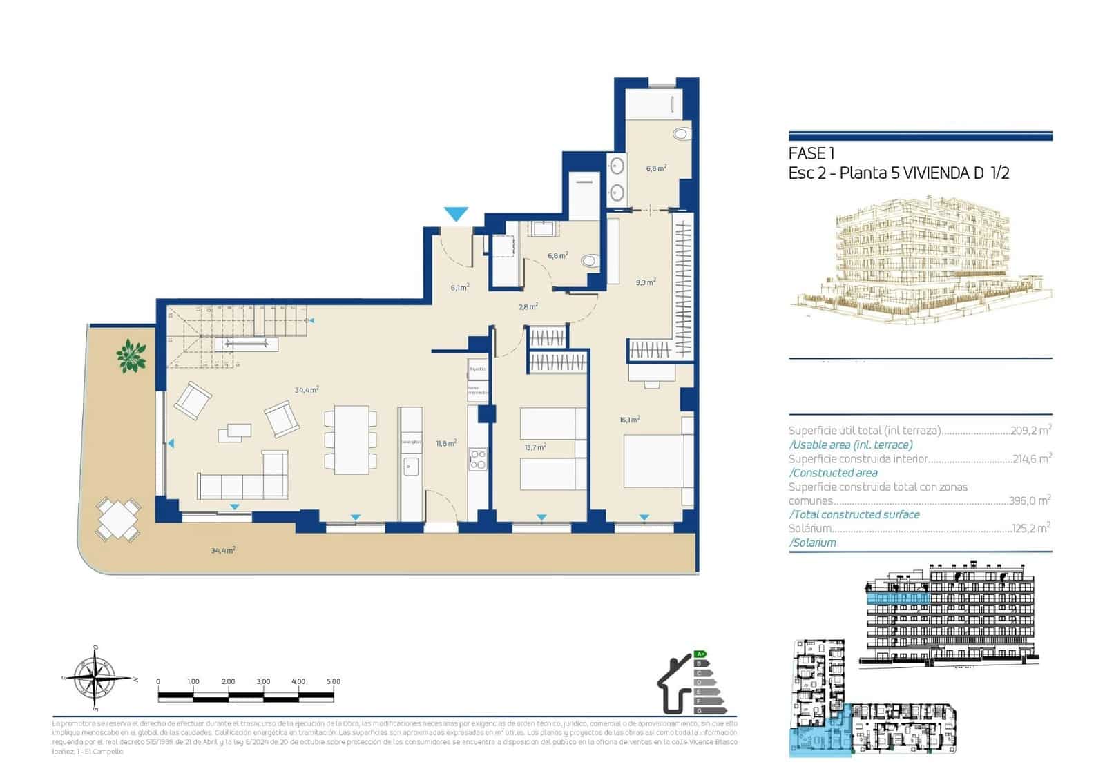 4 soverom Penthouse til salgs i La Villajoyosa / Vila Joiosa med svømmebasseng - € 1 100 000 (Ref: 10070846)