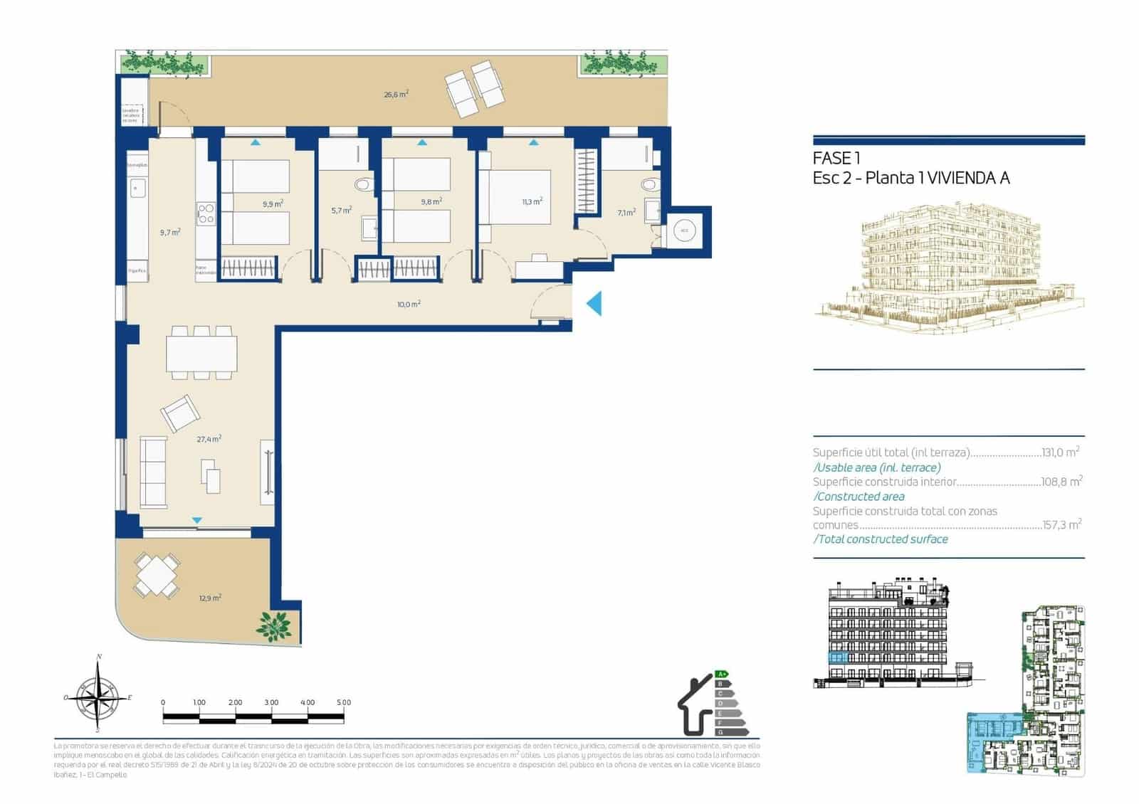 2 soverom Leilighet til salgs i La Villajoyosa / Vila Joiosa med svømmebasseng - € 445 000 (Ref: 10070847)