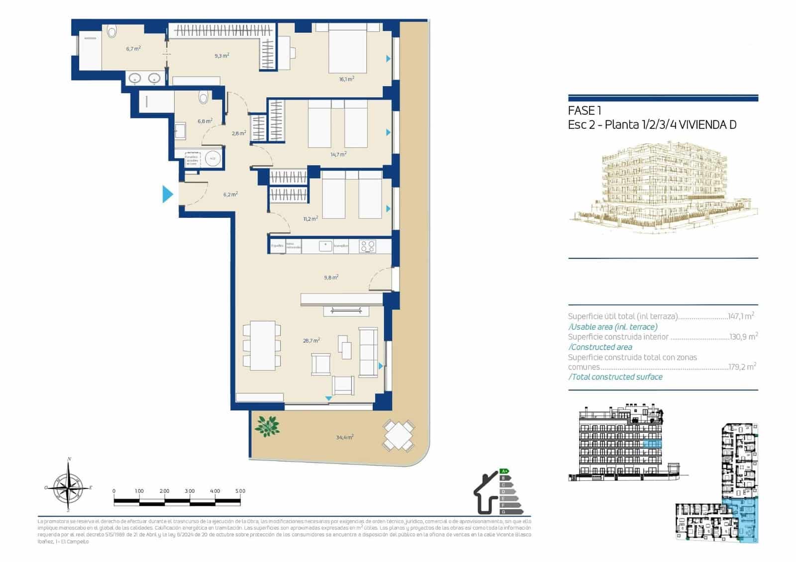 2 soverom Leilighet til salgs i La Villajoyosa / Vila Joiosa med svømmebasseng - € 445 000 (Ref: 10070847)