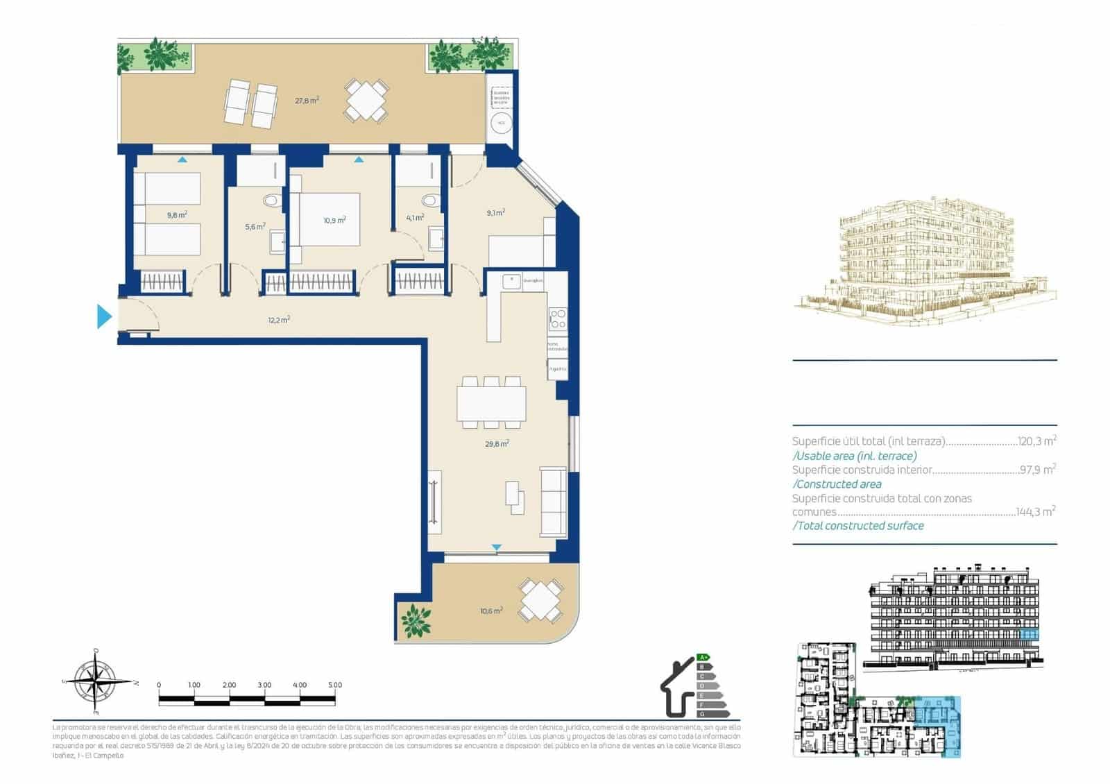 2 soverom Leilighet til salgs i La Villajoyosa / Vila Joiosa med svømmebasseng - € 445 000 (Ref: 10070847)