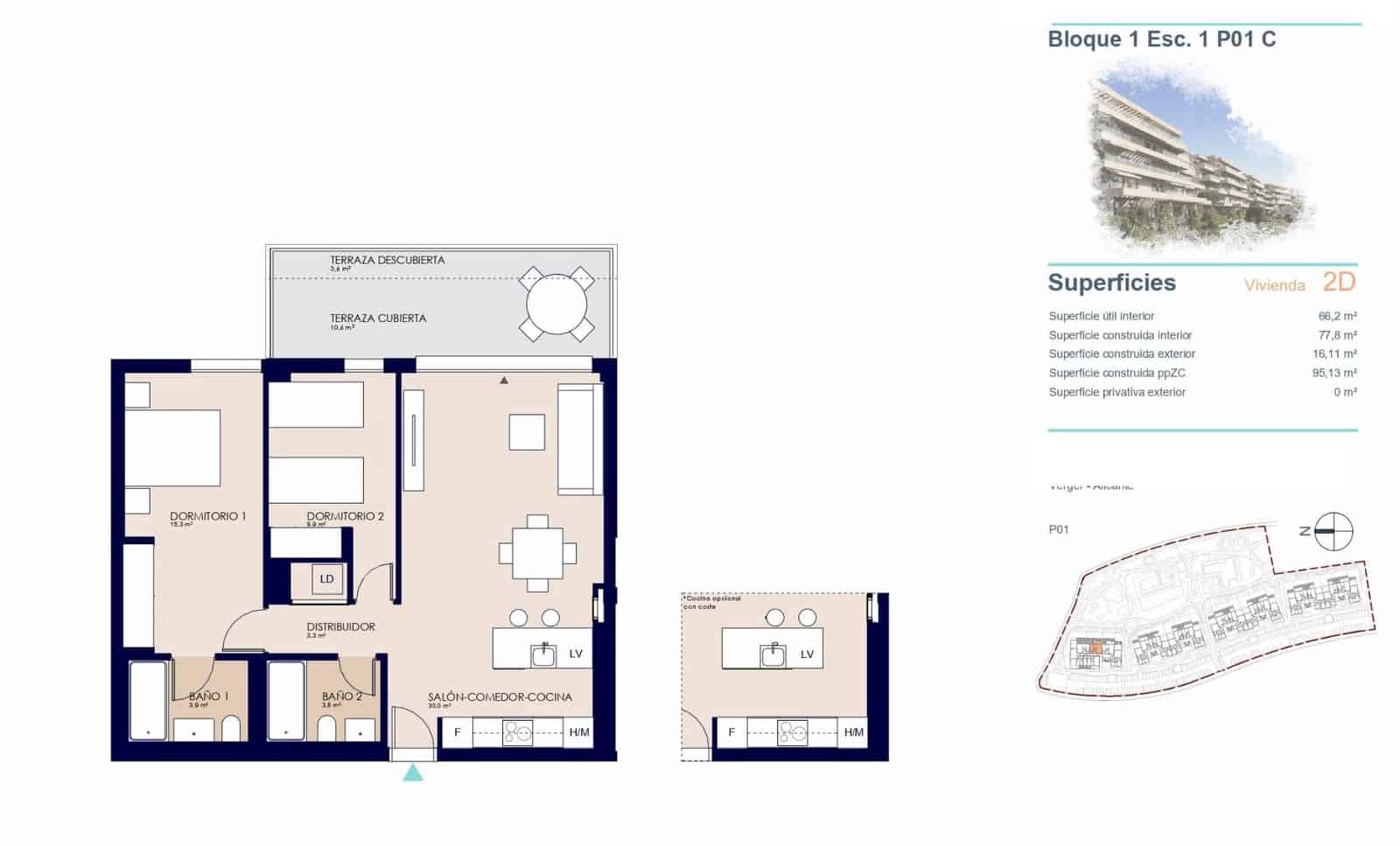 2 sypialnia Apartament na sprzedaż w Denia z basenem garażem - 338 000 € (Ref: 9104744)
