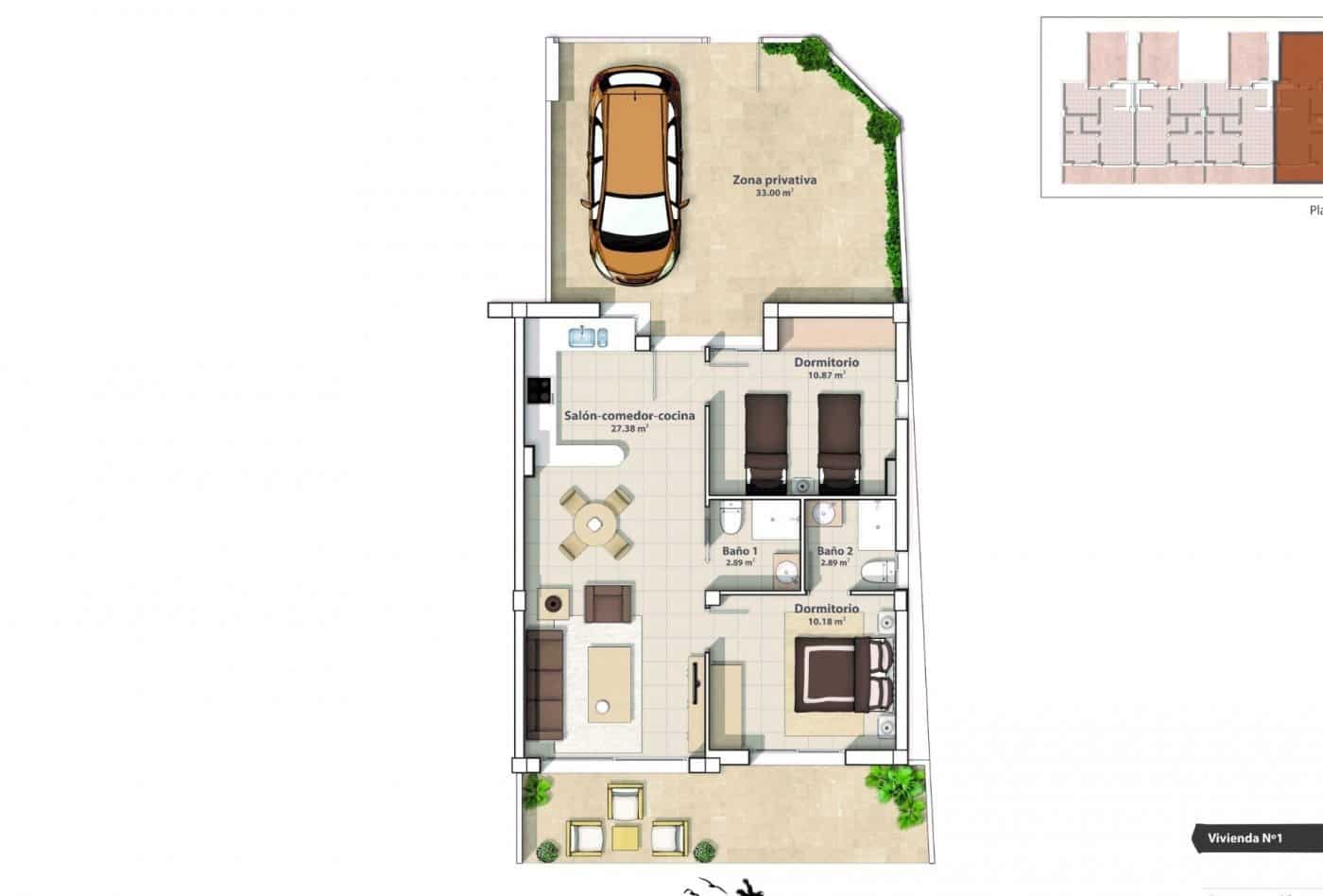 2 soveværelse Rækkehus til salg i Lo Pagan med swimmingpool - € 245.000 (Ref: 9106603)