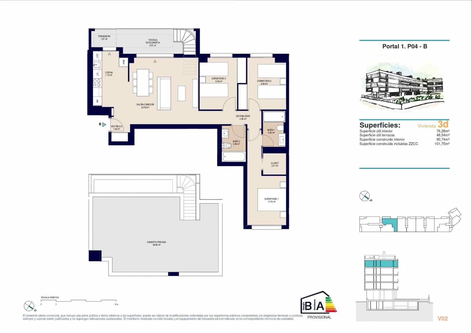 3 sypialnia Penthouse na sprzedaż w Miasto Alicante / Alacant z basenem garażem - 413 500 € (Ref: 9107637)