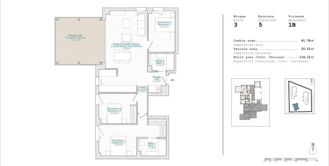 3 sovrum Lägenhet till salu i Dénia med pool - 326 000 € (Ref: 9129832)