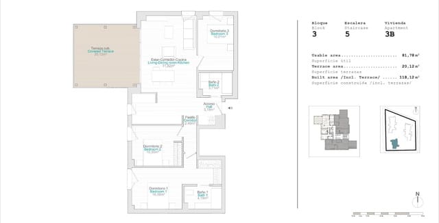 3 sovrum Lägenhet till salu i Dénia med pool - 326 000 € (Ref: 9129832)