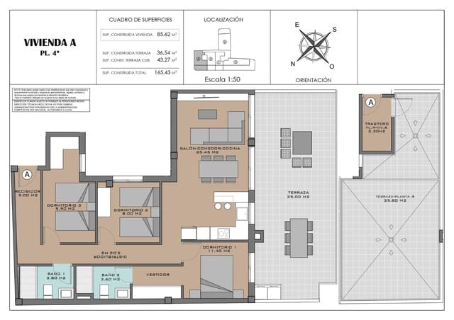2 bedroom Penthouse for sale in Santa Pola with pool garage - € 340,000 (Ref: 9143010)