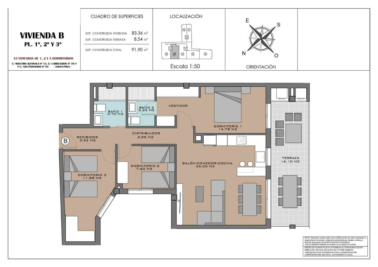 3 soveværelse Lejlighed til salg i Santa Pola med swimmingpool garage - € 295.000 (Ref: 9143011)