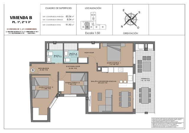 3 sypialnia Apartament na sprzedaż w Santa Pola z basenem garażem - 295 000 € (Ref: 9143011)