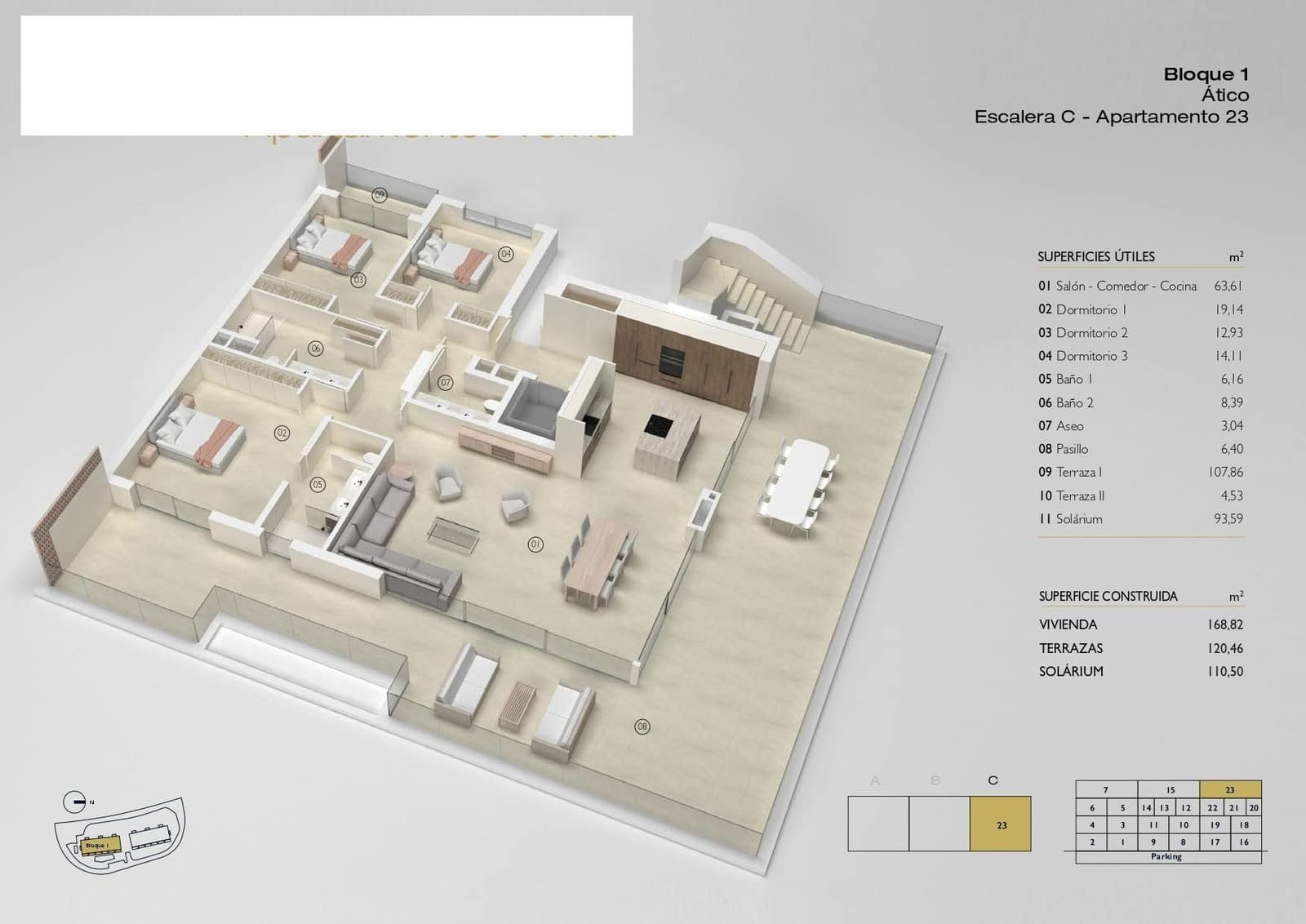 3 soveværelse Penthouse til salg i Las Colinas Golf med swimmingpool garage - € 985.000 (Ref: 9159586)