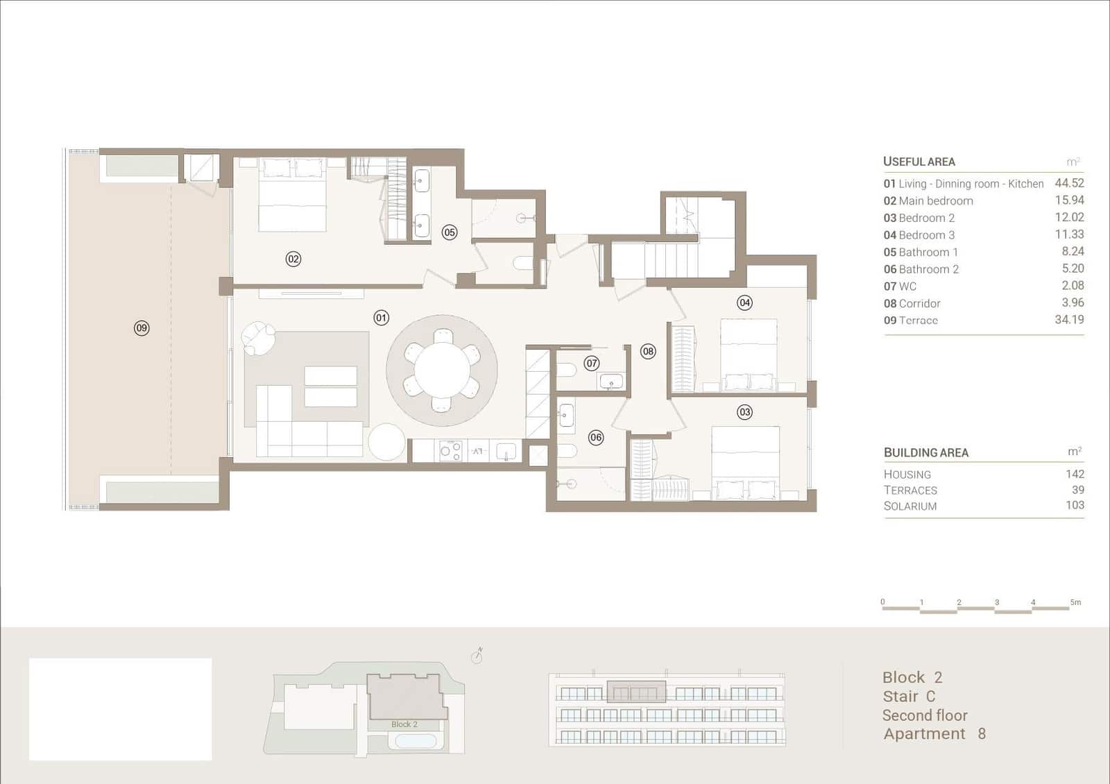 3 quarto Penthouse para venda em Las Colinas Golf com piscina garagem - 895 000 € (Ref: 9161135)
