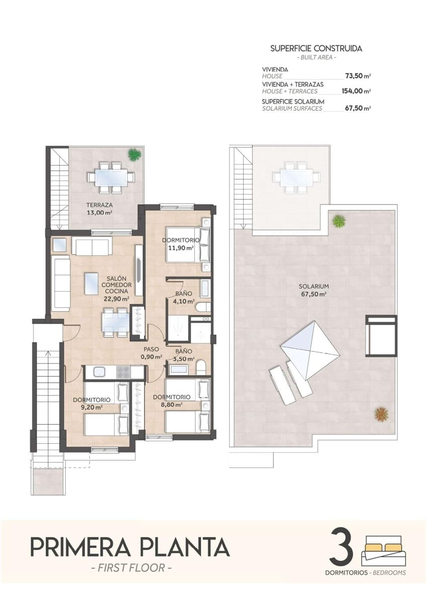 2 chambre Bungalow à vendre à San Miguel de Salinas avec piscine - 269 900 € (Ref: 9191159)
