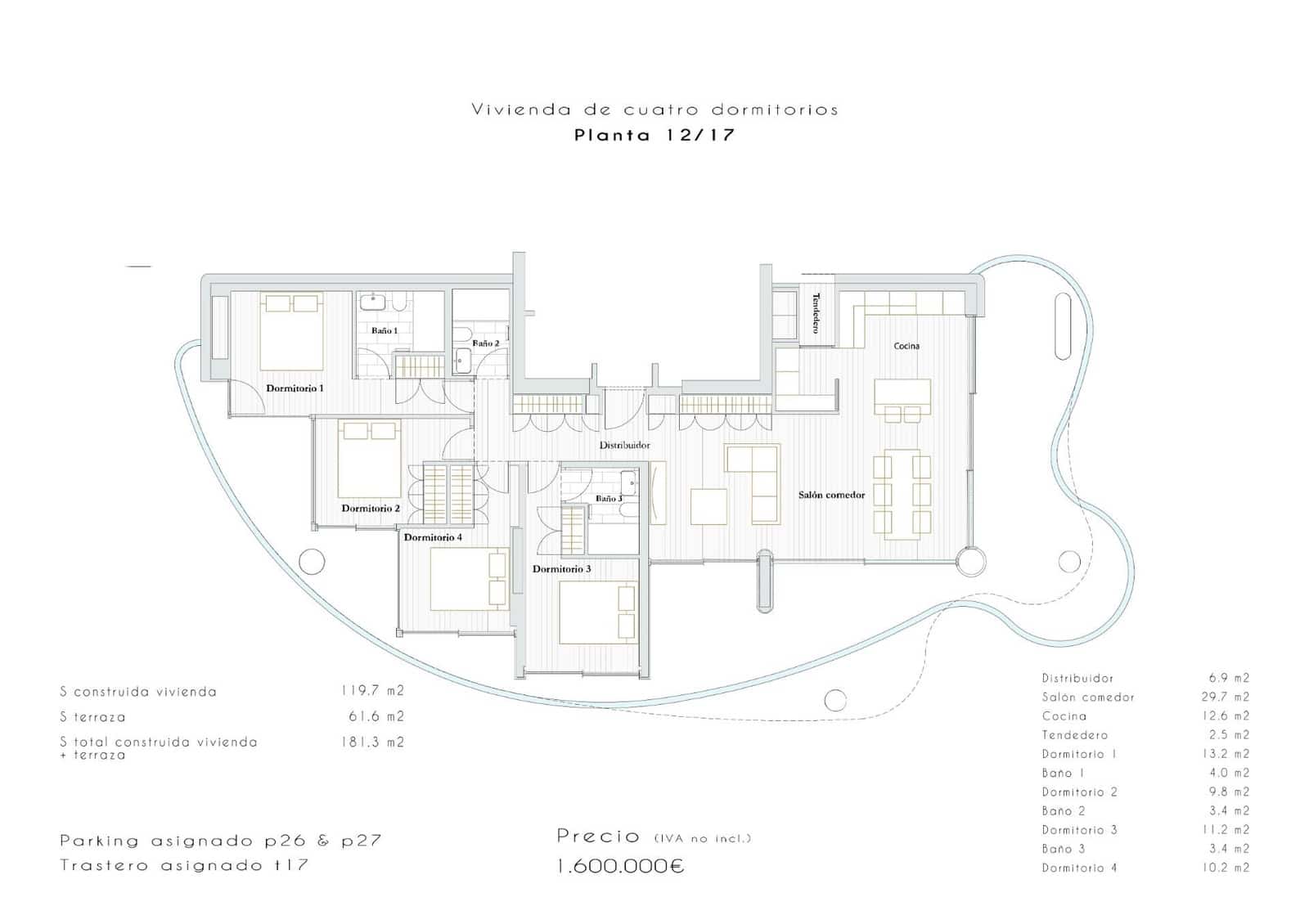 4 soveværelse Lejlighed til salg i Calpe / Calp med swimmingpool garage - € 1.600.000 (Ref: 9202526)