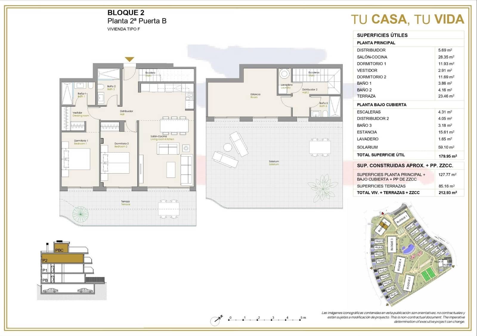 2 makuuhuone Huoneisto myytävänä paikassa Finestrat mukana uima-altaan 
autotalli - 440 000 € (Ref: 9375167)