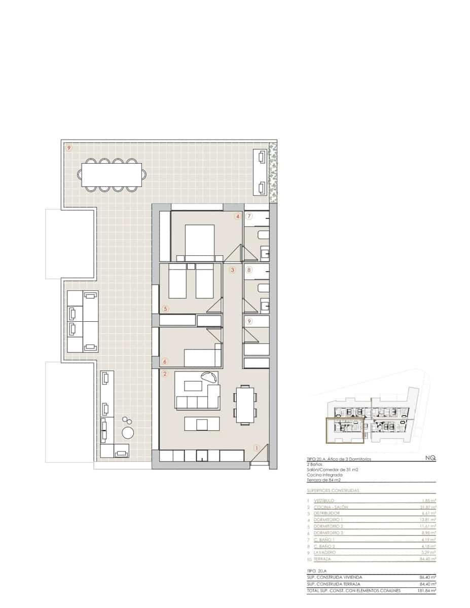 3 soverom Penthouse til salgs i Javea / Xabia med svømmebasseng garasje - € 675 000 (Ref: 9738927)