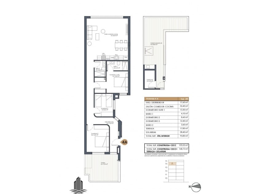 3 quarto Penthouse para venda em Guardamar del Segura com piscina garagem - 850 000 € (Ref: 10062950)