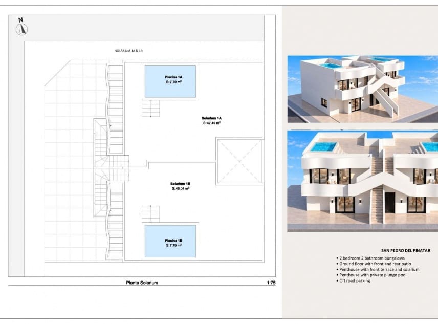 2 chambre Bungalow à vendre à San Pedro del Pinatar avec piscine garage - 299 950 € (Ref: 10116066)