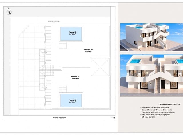 2 sovrum Bungalow till salu i Los Cuarteros, San Pedro del Pinatar med pool garage - 299 950 € (Ref: 10116066)