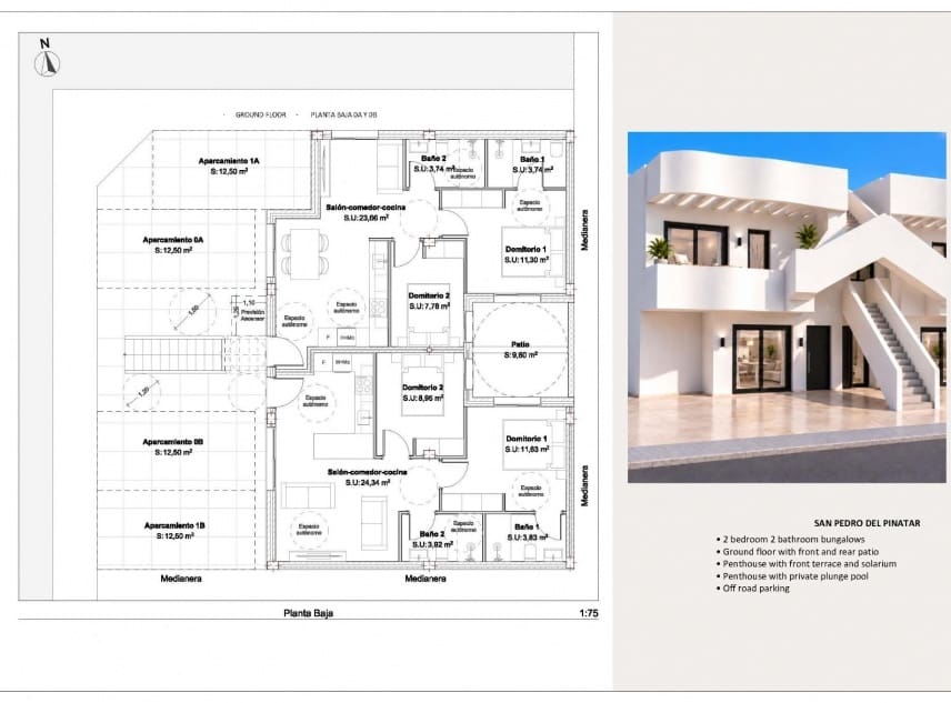 2 soverom Bungalow til salgs i San Pedro del Pinatar med svømmebasseng garasje - € 279 950 (Ref: 10116067)