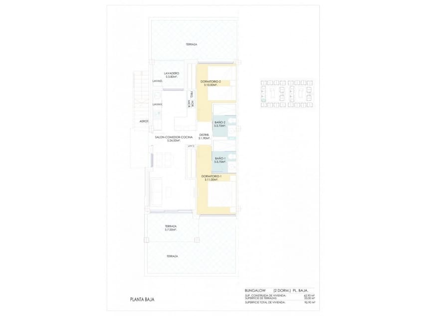 2 chambre Bungalow à vendre à Los Balcones avec piscine - 275 000 € (Ref: 8856017)