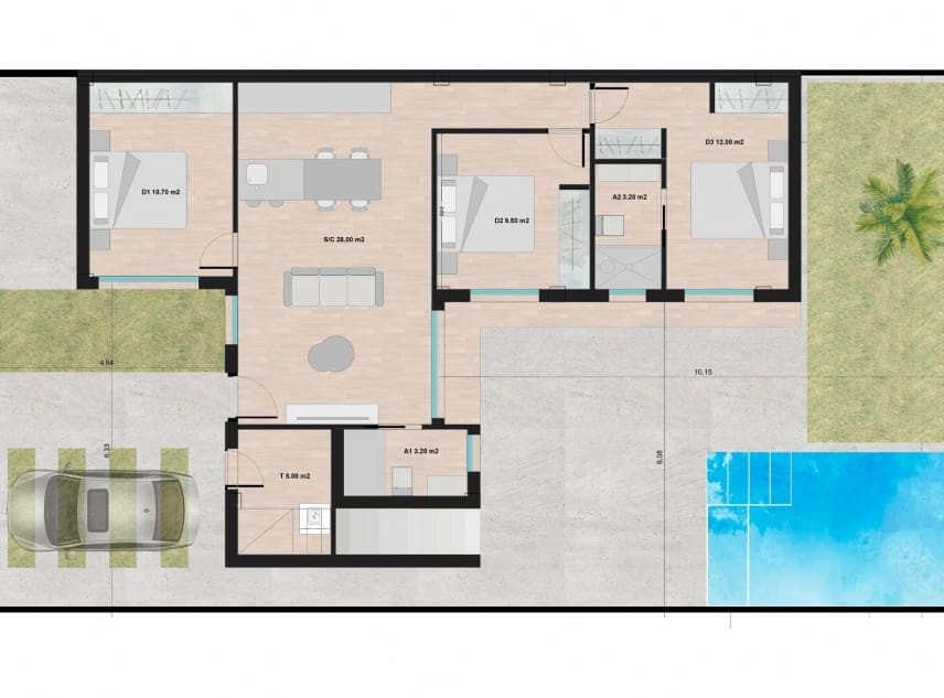 3 soveværelse Villa til salg i Roldan med swimmingpool garage - € 389.950 (Ref: 8863083)