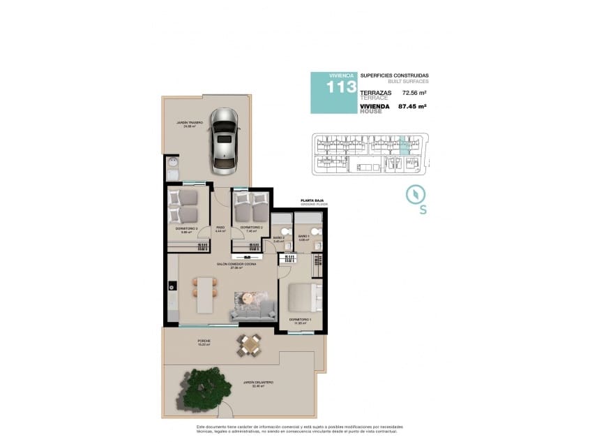 3 bedroom Bungalow for sale in Torre de la Horadada with pool - € 380,000 (Ref: 8937873)