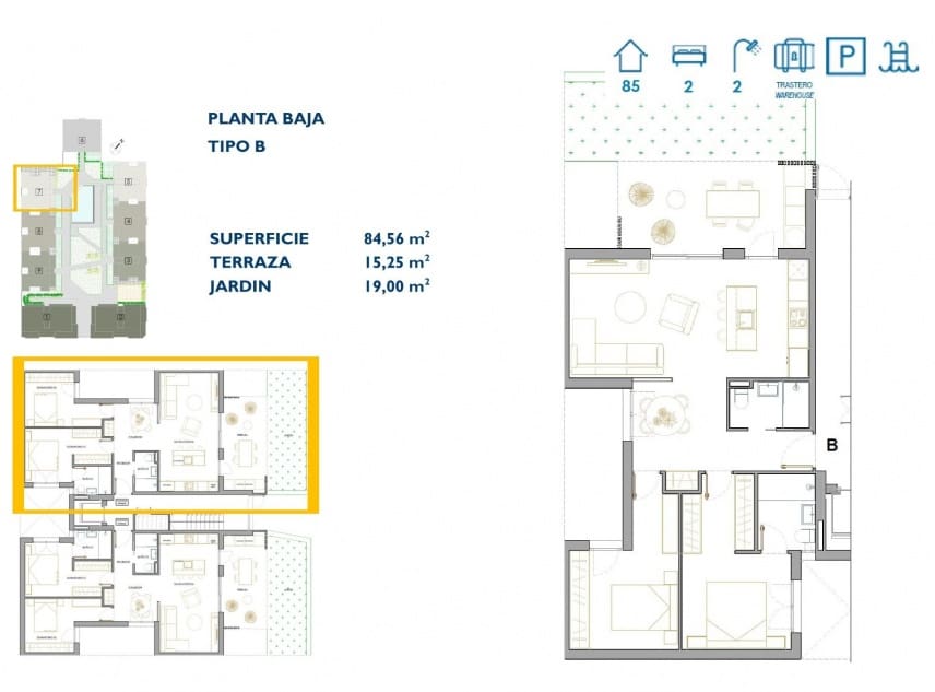 2 soveværelse Lejlighed til salg i San Pedro del Pinatar med swimmingpool - € 254.900 (Ref: 9111340)