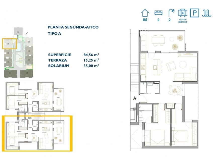2 quarto Penthouse para venda em San Pedro del Pinatar com piscina - 264 900 € (Ref: 9111344)