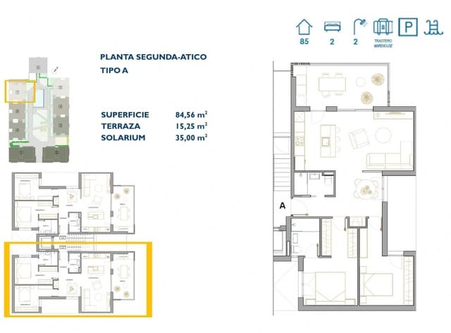 2 quarto Penthouse para venda em San Pedro del Pinatar ciudad, San Pedro del Pinatar com piscina - 264 900 € (Ref: 9111344)